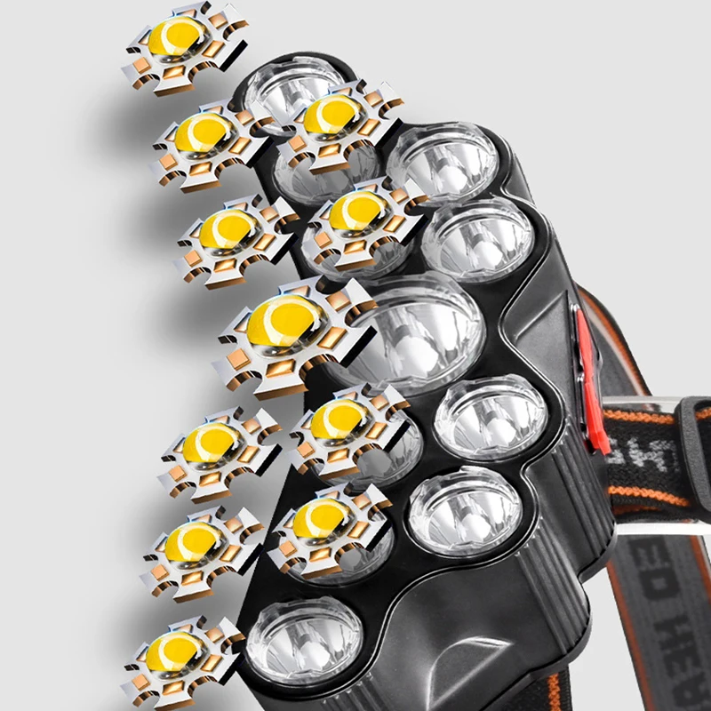 11 LED 전조등 강한 빛 헤드 램프 Type-C 충 - Fish Finder Battery 리뷰 및 가격